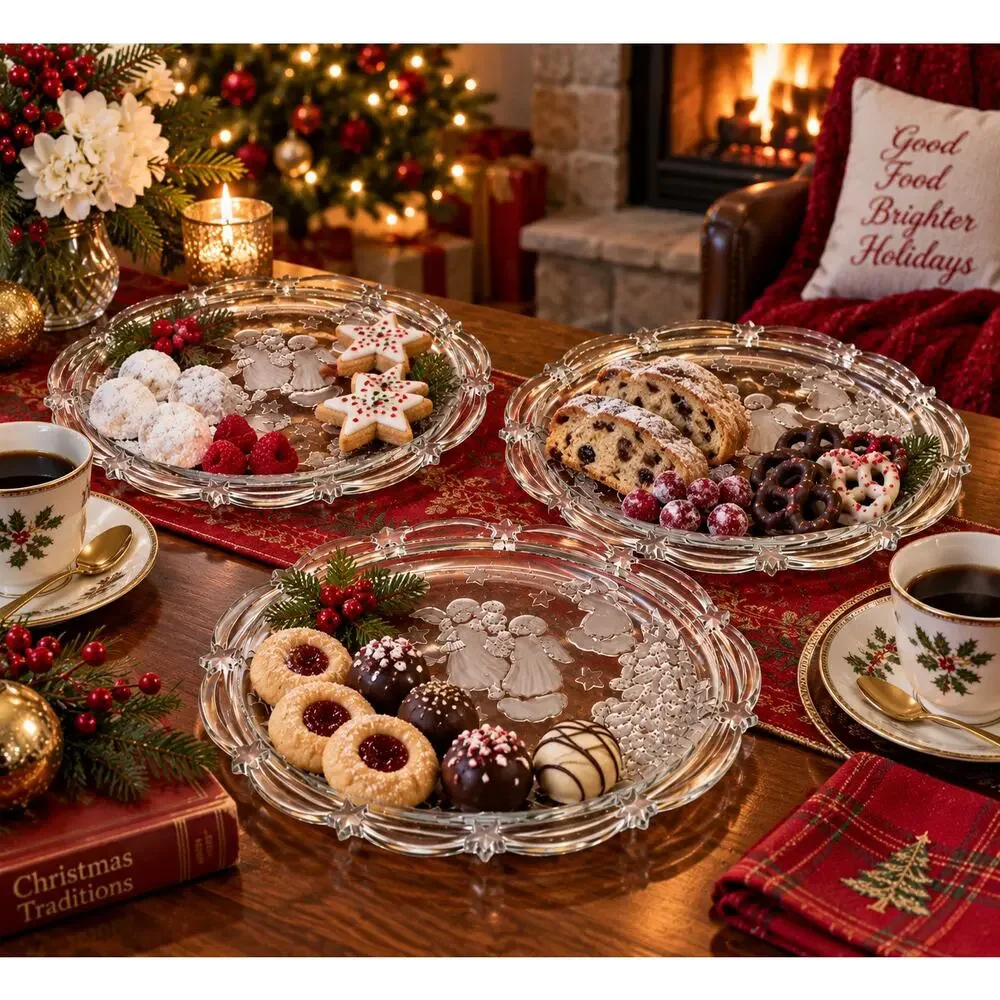 Mikasa Holiday Lights Angel Christmas Dishes Set of 3